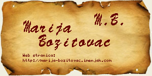 Marija Bozitovac vizit kartica